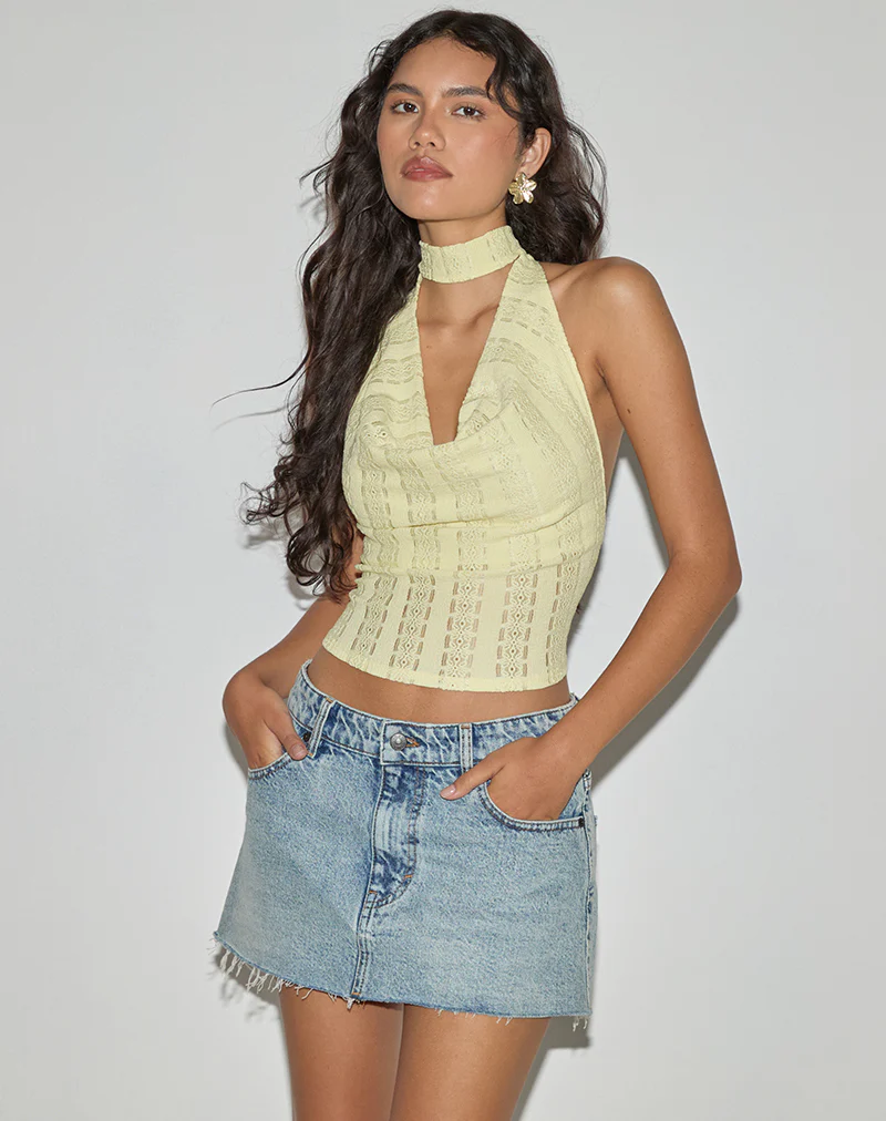 Chupa Top in Broderie Flower Lace Lemon - Image 2