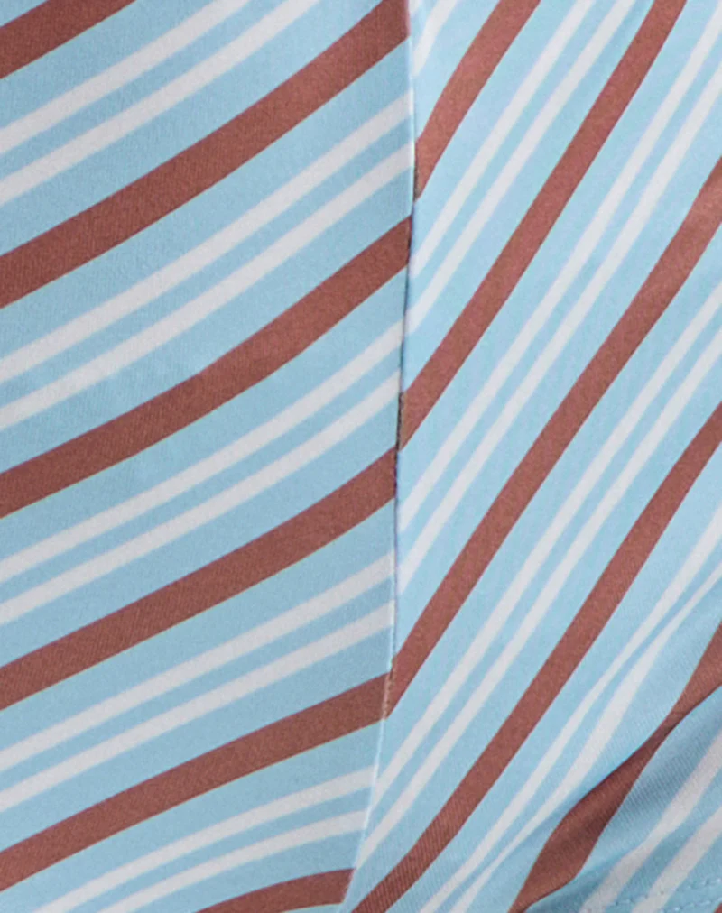 Ciana Hot Pants in Diagonal Stripe Light Blue - Image 6