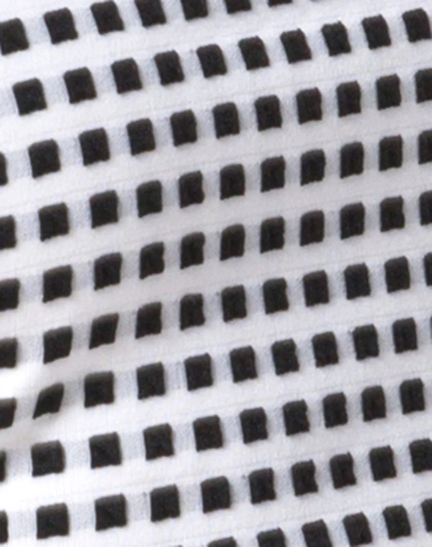 Ciara Top in Gingham Ivory Black - Image 5