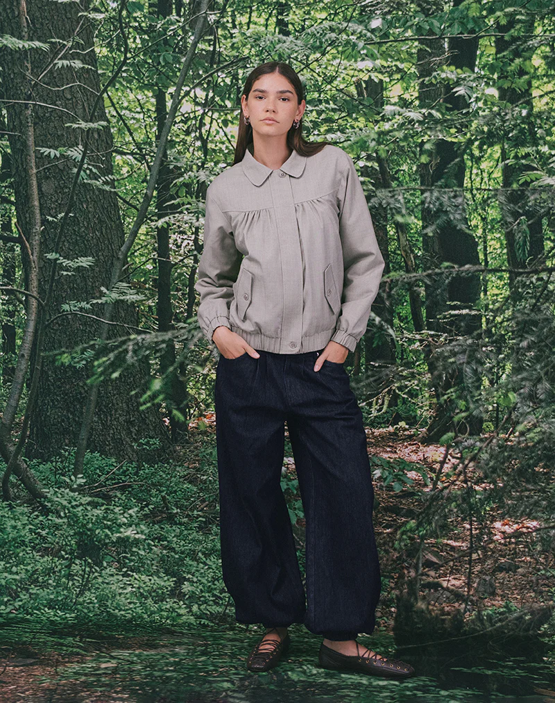 Cindari Collared Jacket in Grey - Image 2
