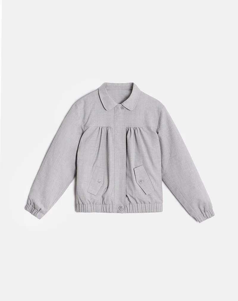 Cindari Collared Jacket in Grey - Image 4