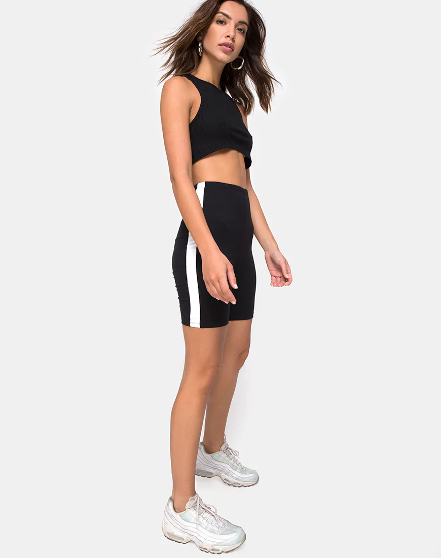 Cirst Short in Black with White Stripe - Image 3