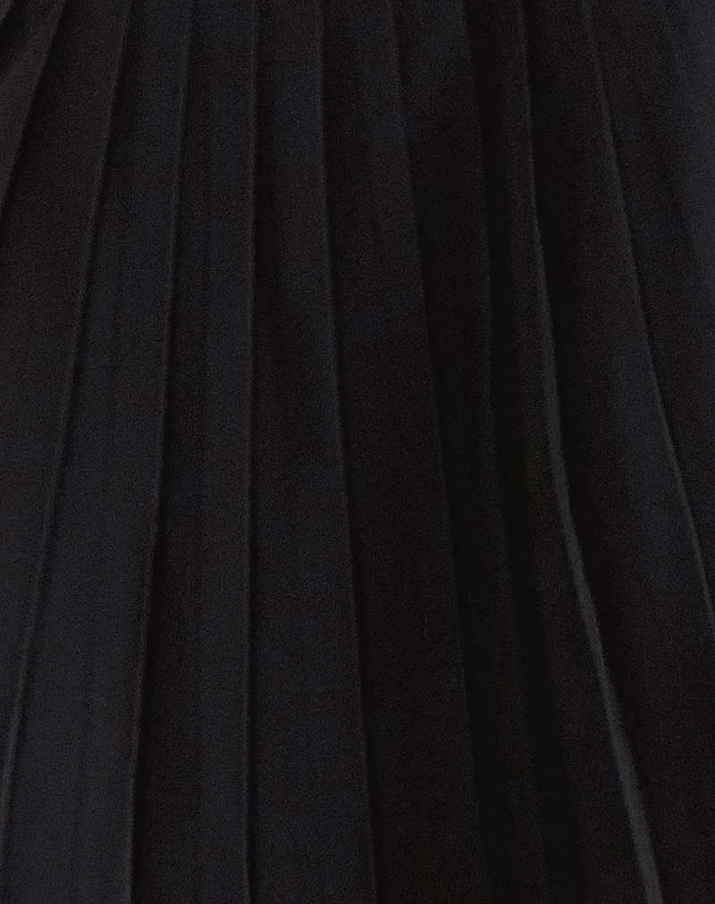 Citrani Pleated Midi Skirt in Black - Image 5
