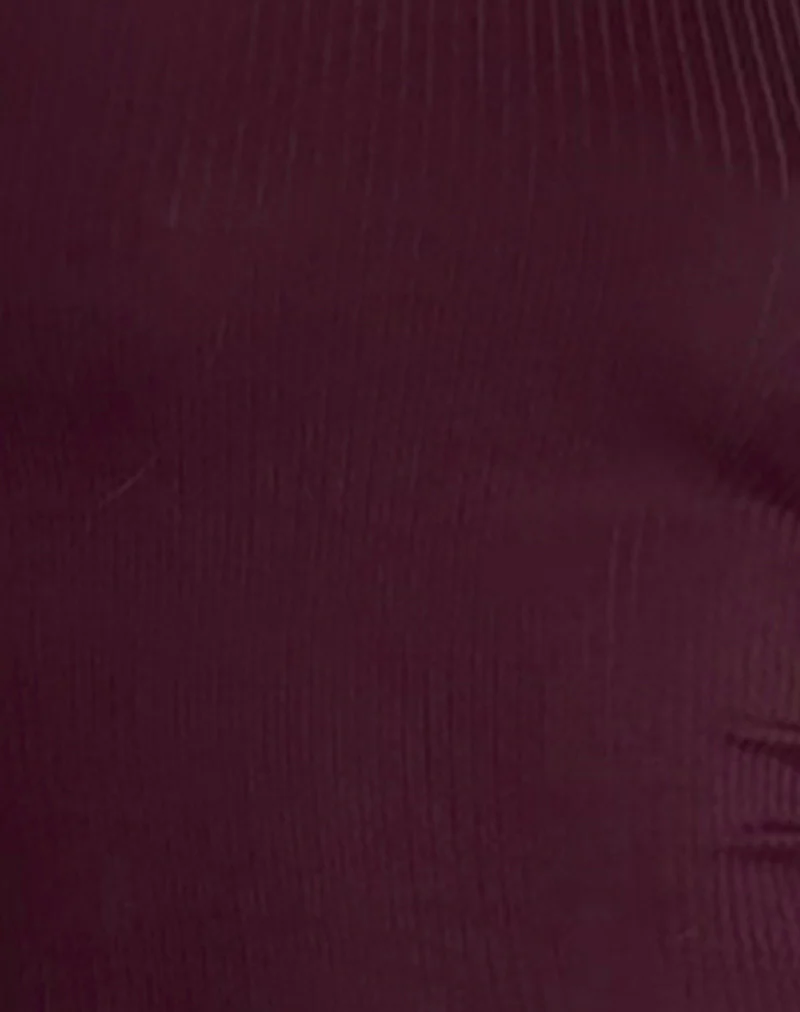 Ciya Mini Dress in Thick Rib Oxblood - Image 6