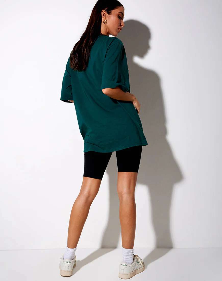Cocoon Tee in Bottle Green "Too Many Feelings" - Image 5