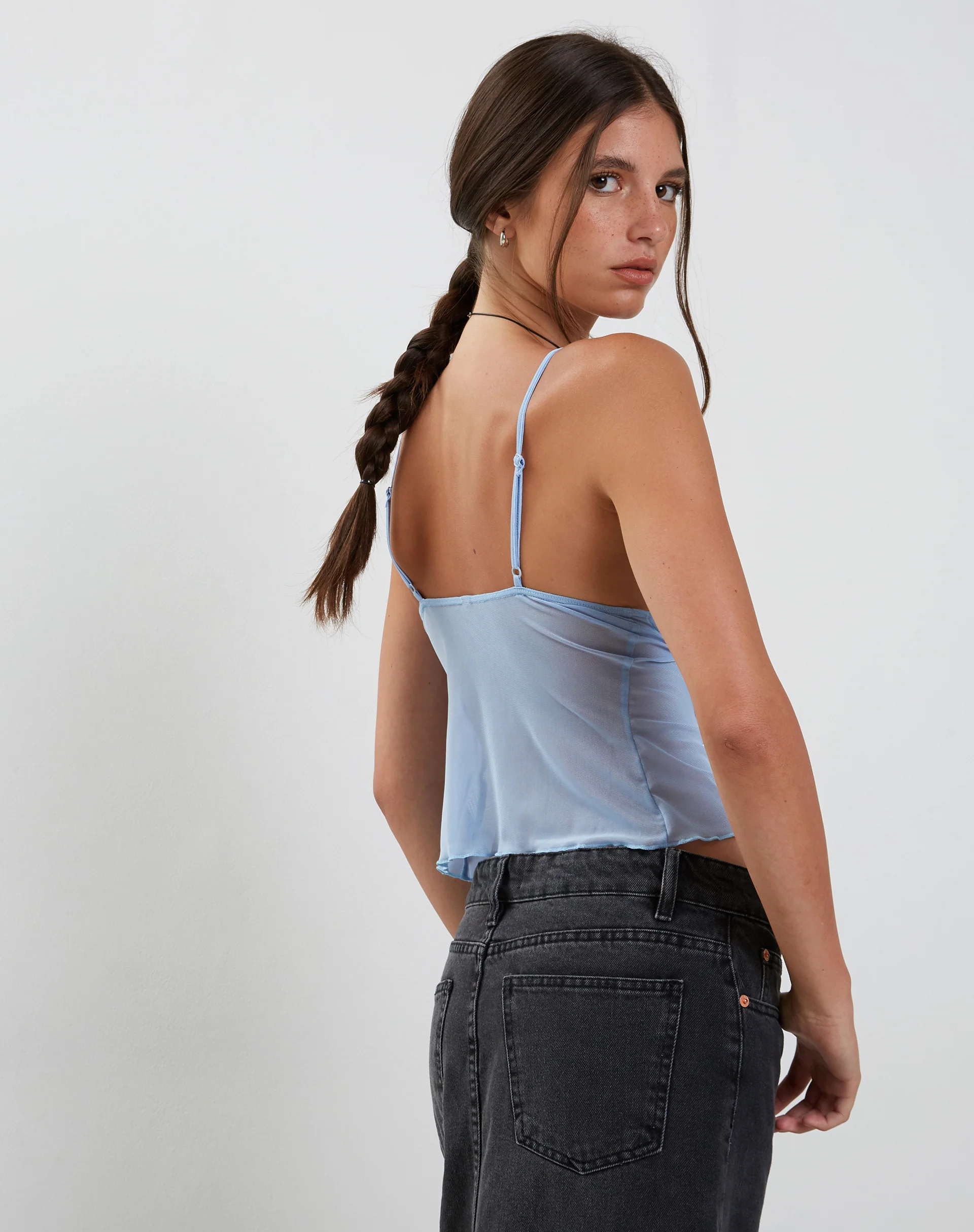 Cojira Mesh Butterfly Top in Baby Blue - Image 3