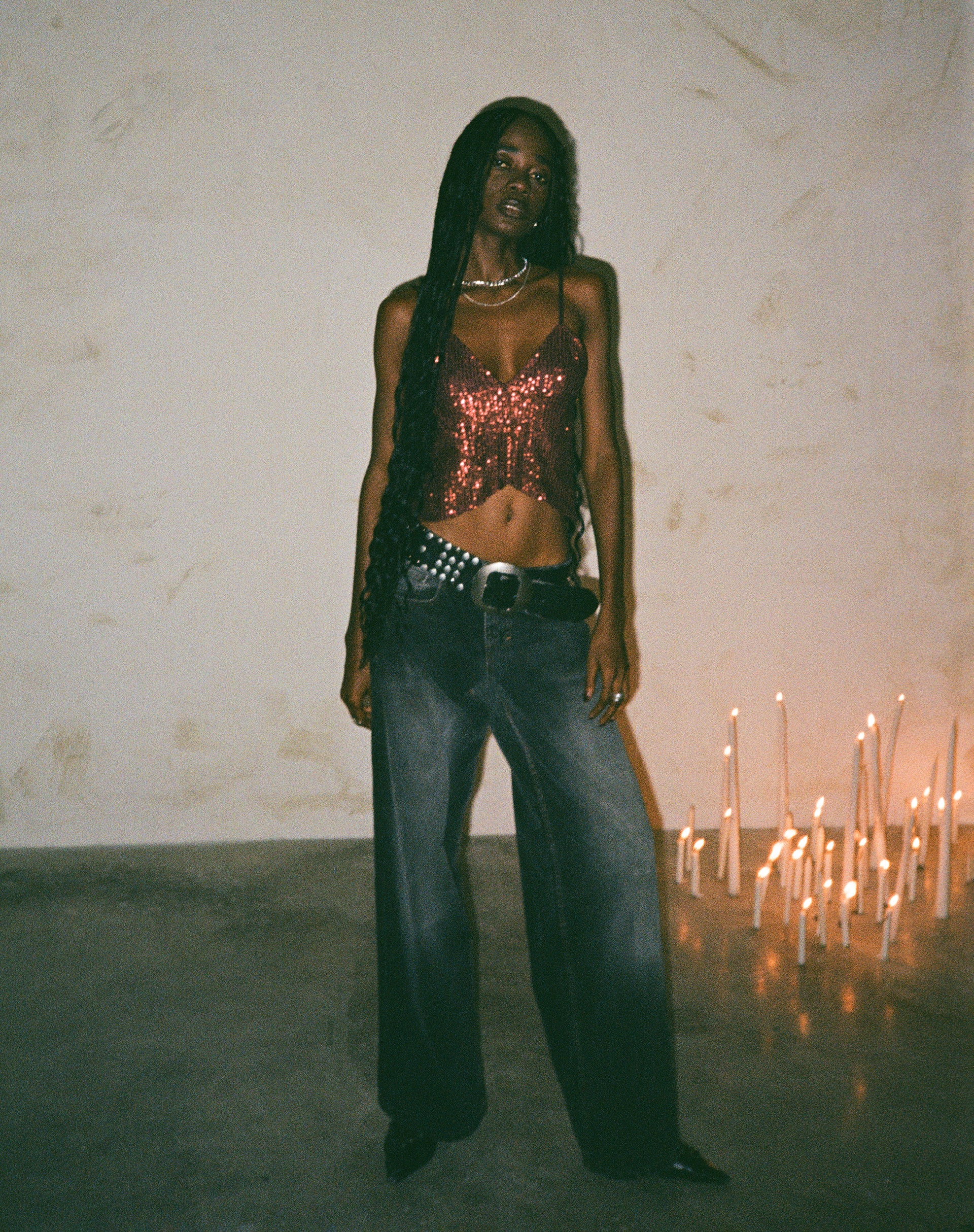 Cojira Butterfly Top in Sequin Burgundy - Image 7