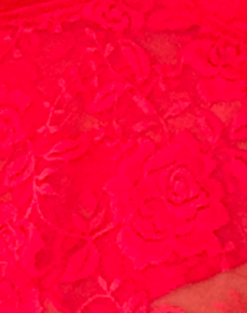 Cojira Lace Butterfly Top in Big Rose Red - Image 6
