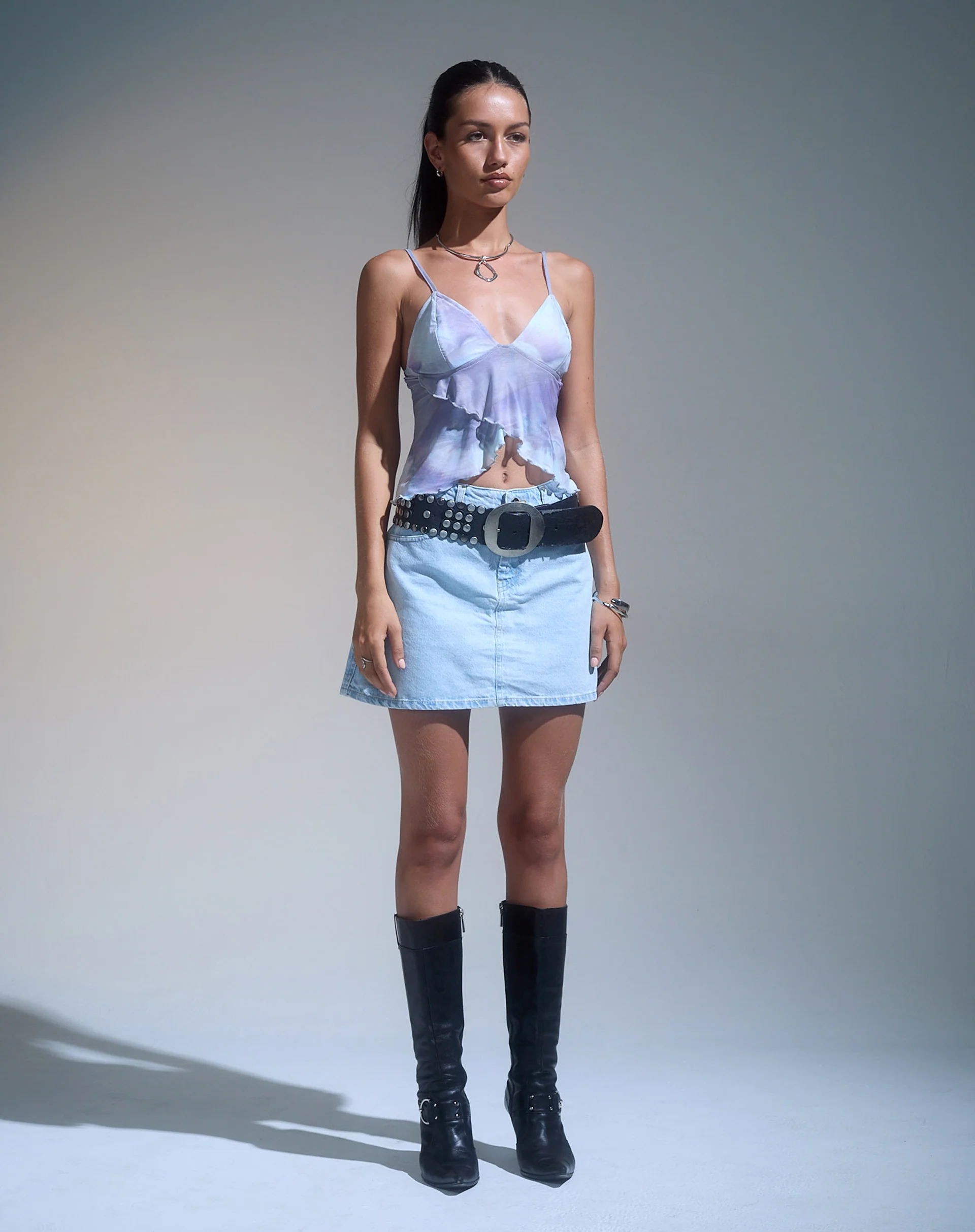 Cojira Mesh Butterfly Top in Printed Pearly Shell - Image 2