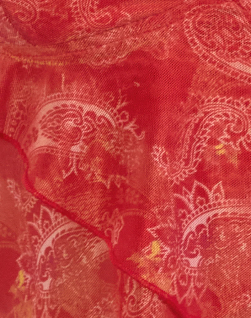 Cojira Mesh Butterfly Top in Tonal Paisley Red - Image 7
