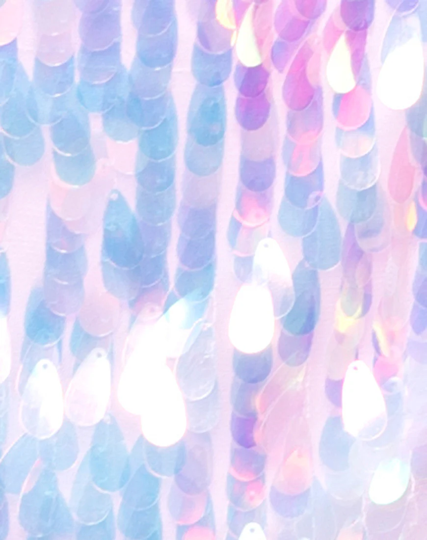 Colete Slip Dress in Opal Unicorn Sequin Pink - Image 5