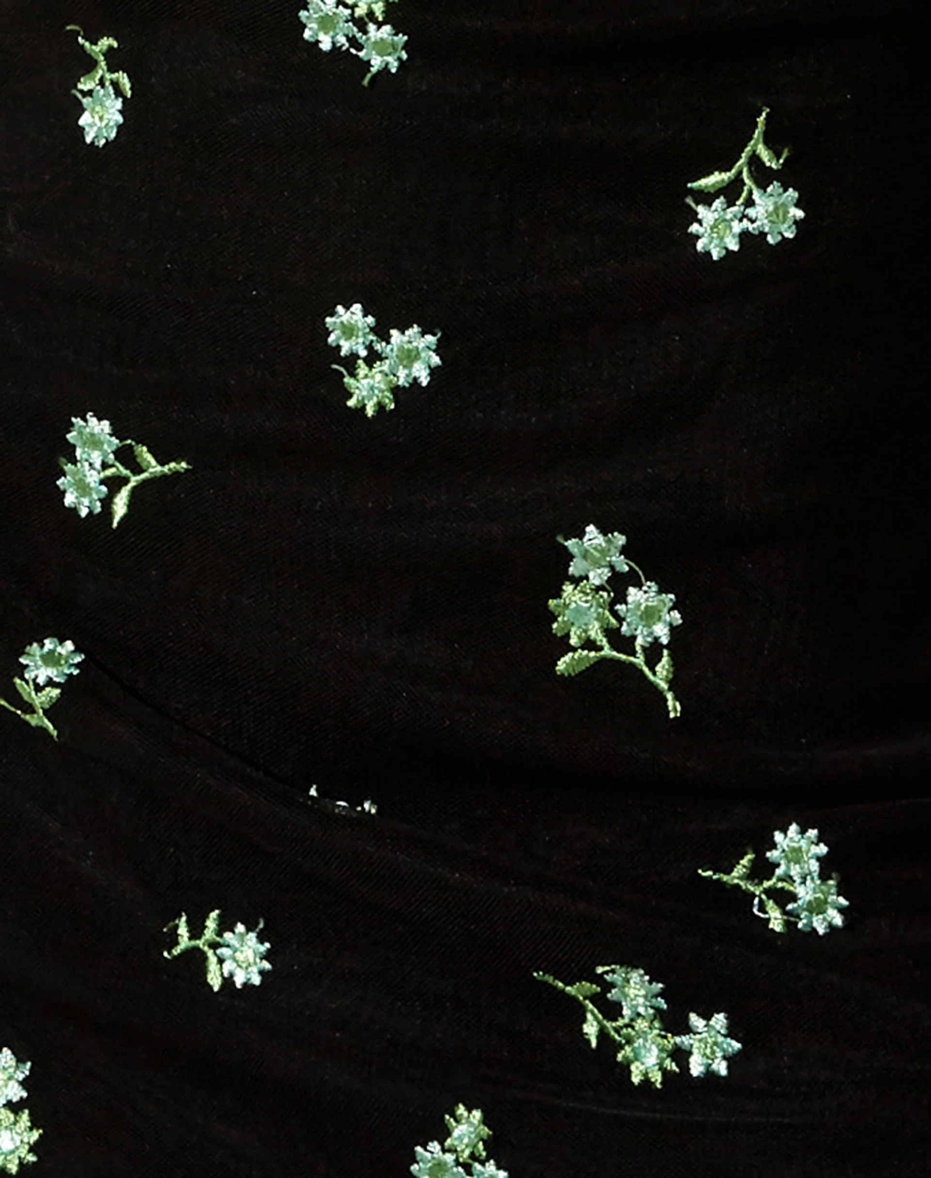 Coline Mini Dress in Black Daisy Lime Embro - Image 5