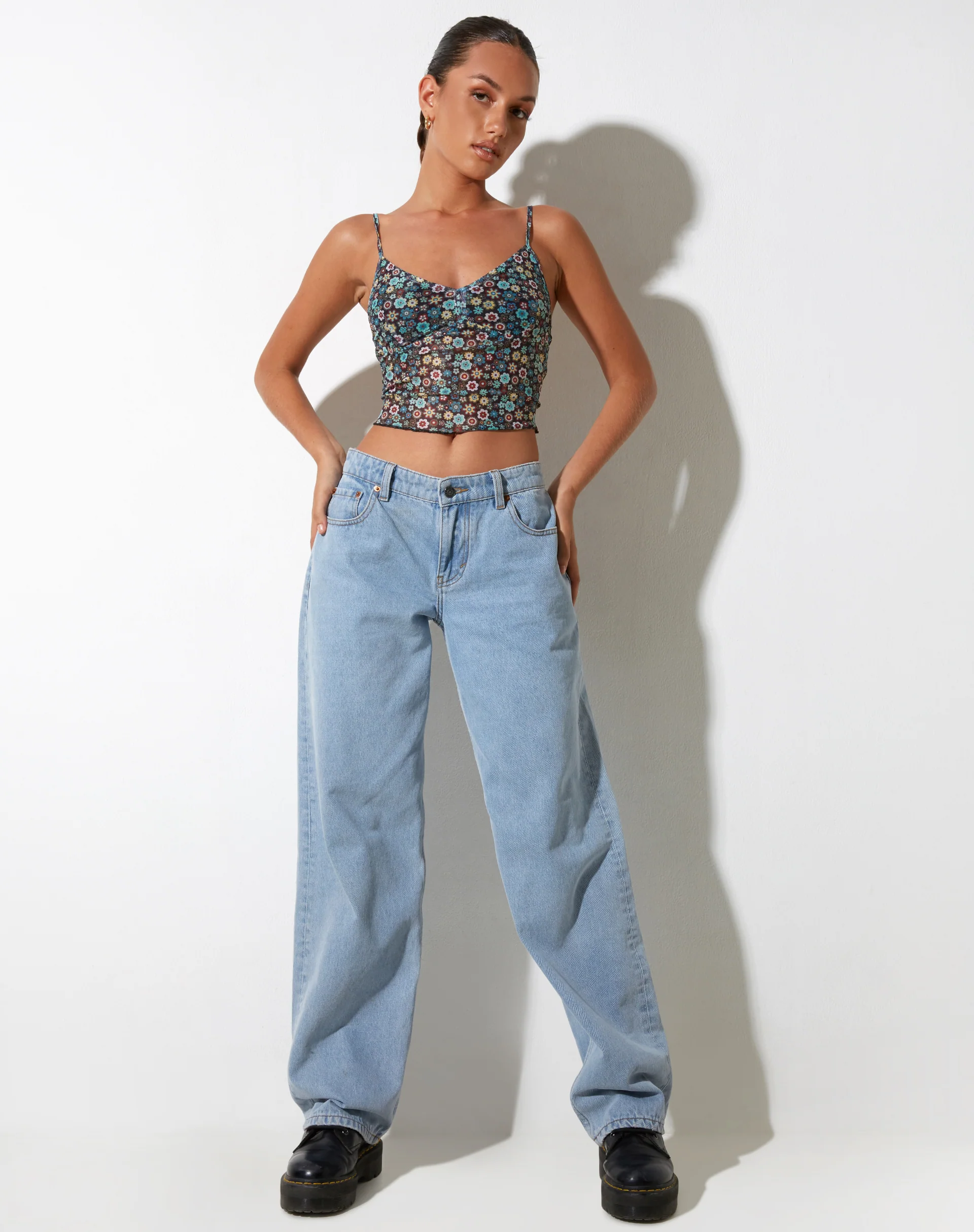 Conchita Crop Top in Folk Floral - Image 3