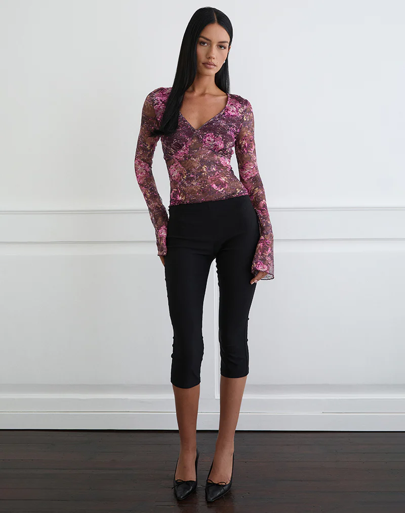 Copriva Top in Abstract Rose Pink and Plum - Image 3