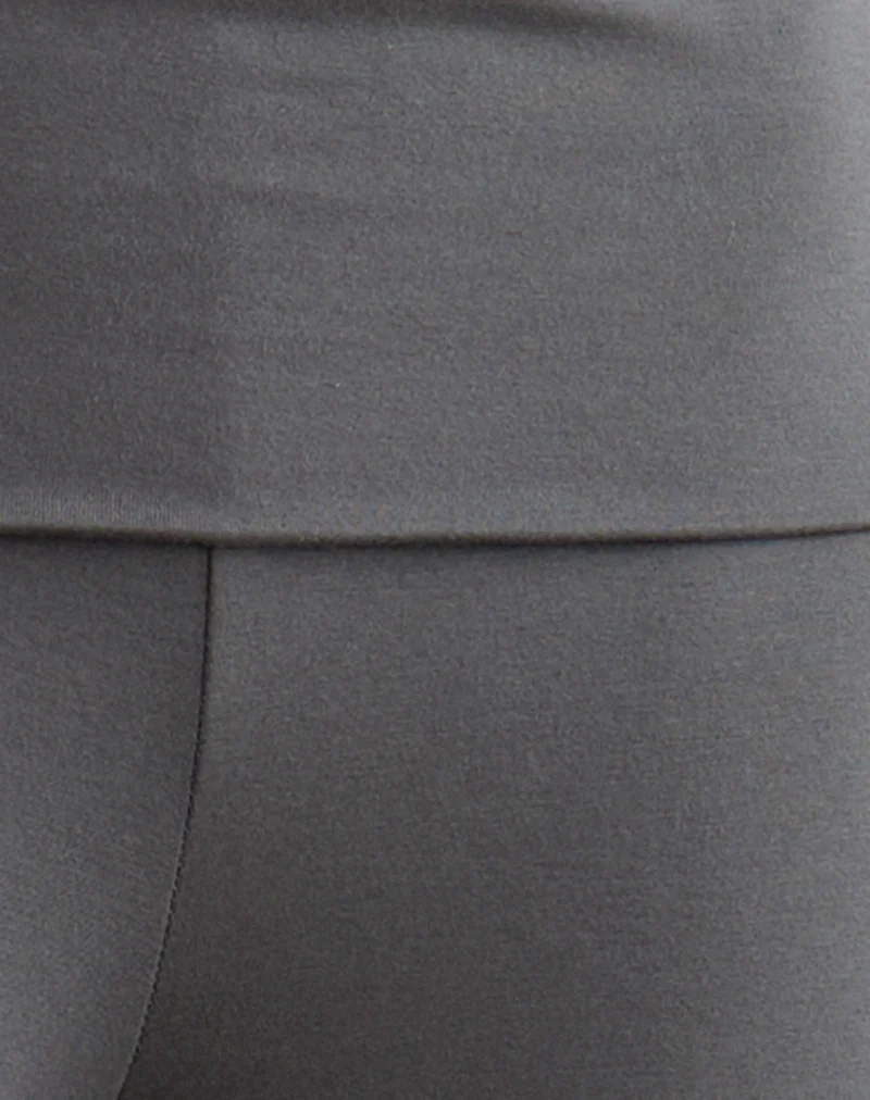 Coreta Foldover Trouser in Spiral Charcoal Grey - Image 7