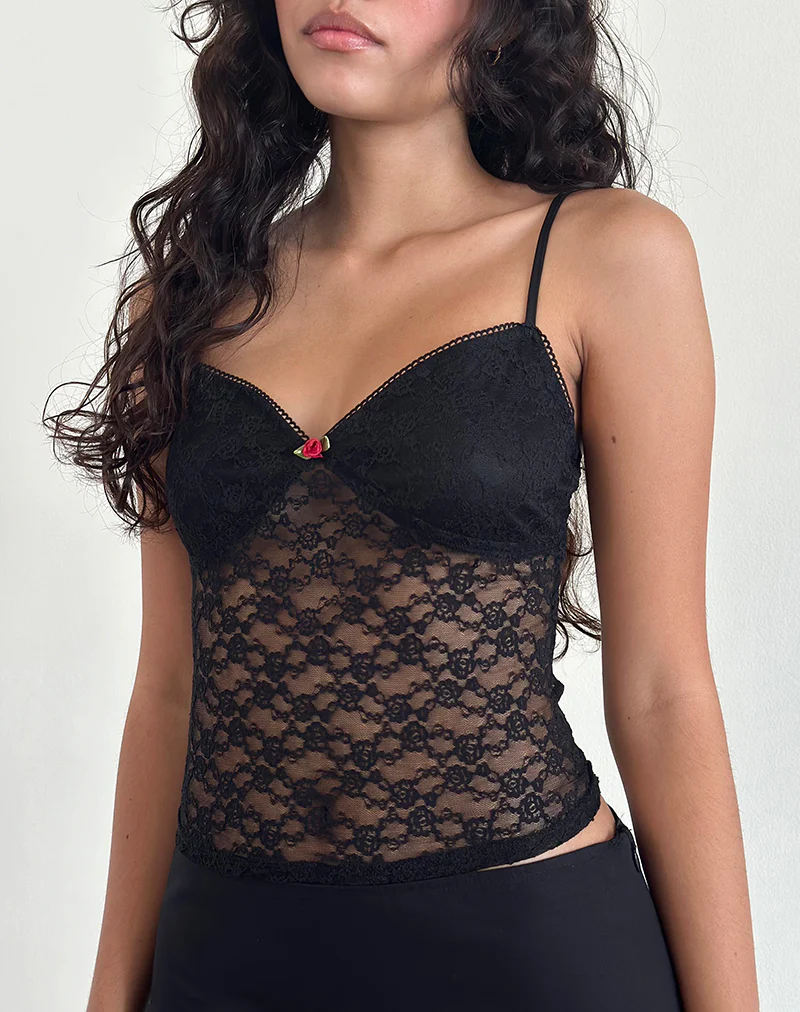 Cornelia Top in Mari Lace Black - Image 5