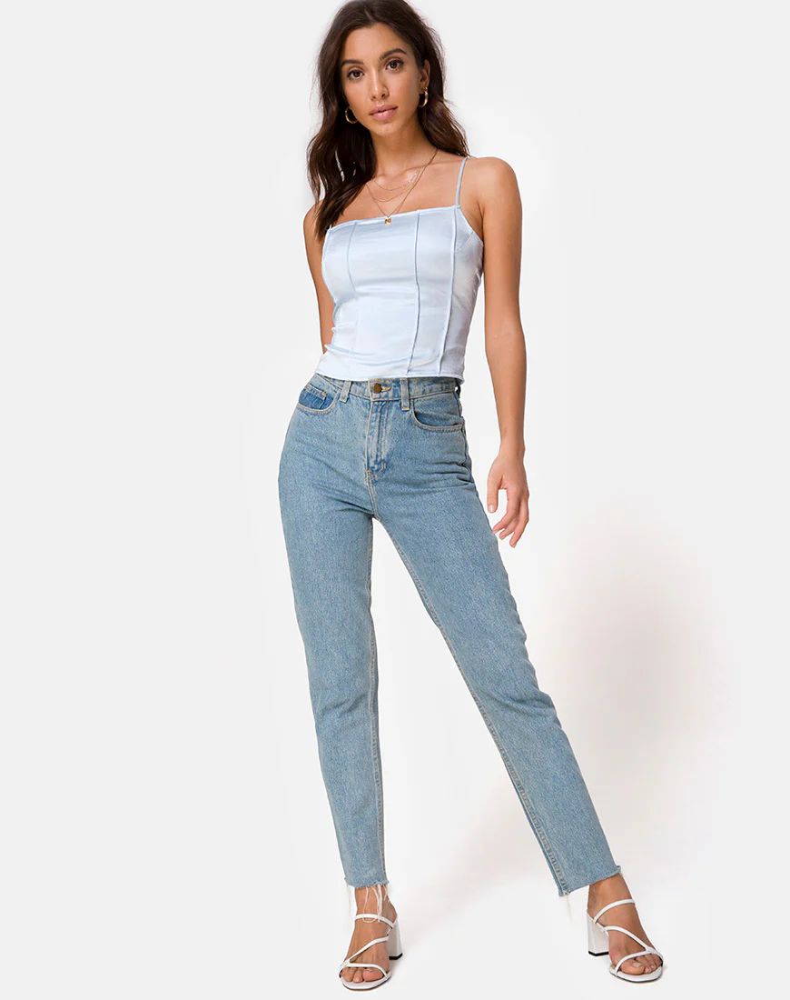 Cosey Top in Satin Powder Blue - Image 5