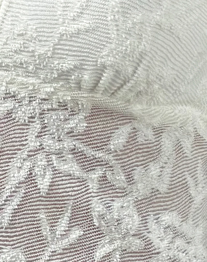 Cosimo Halterneck Top in Jacquard Knit Ivory - Image 6