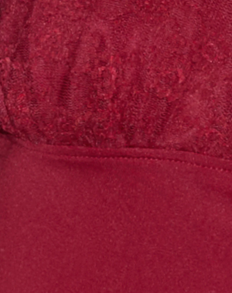 Cosimo Halterneck Top in Lace Red - Image 6