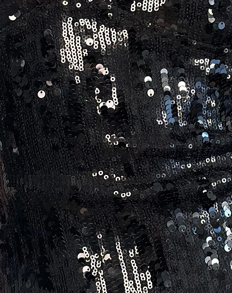 Cosio Halterneck Top in Mix Sequin Black - Image 6