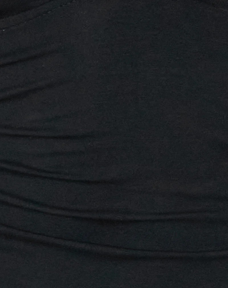 Cosmo Halterneck Top in Jersey Black - Image 6