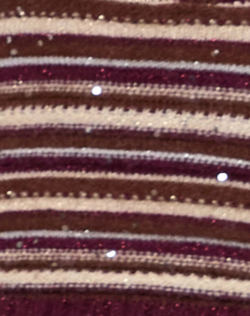 Cosya Top in Shimmer Stripe Knit Rust - Image 6