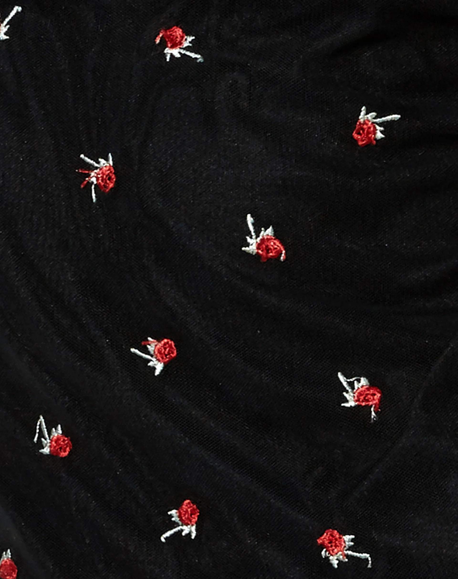 Coti Bodycon Dress in Black with Red Rose Embro - Image 5