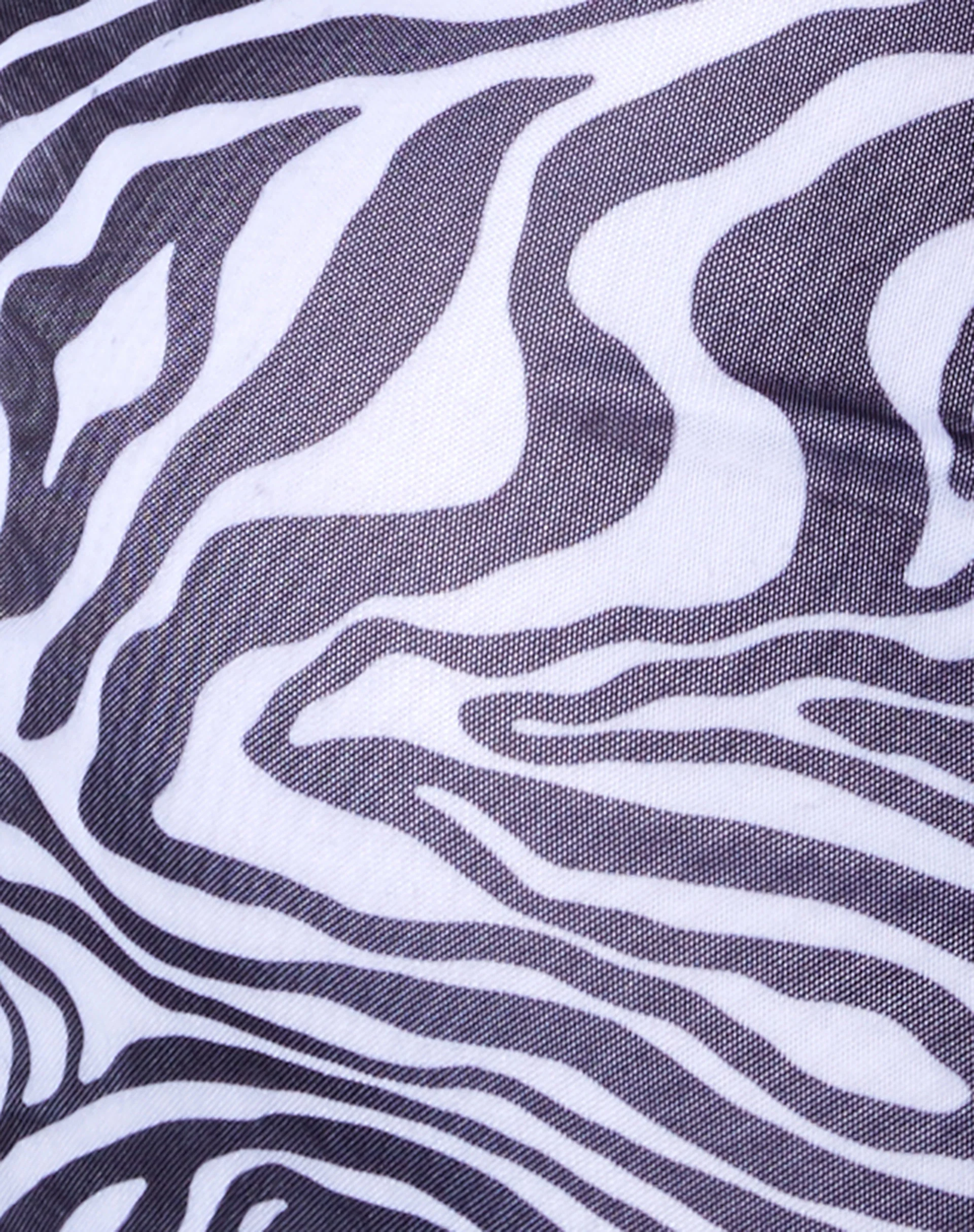 Coti Bodycon Dress in Wavey Zebra Black and White with Lace - Image 5