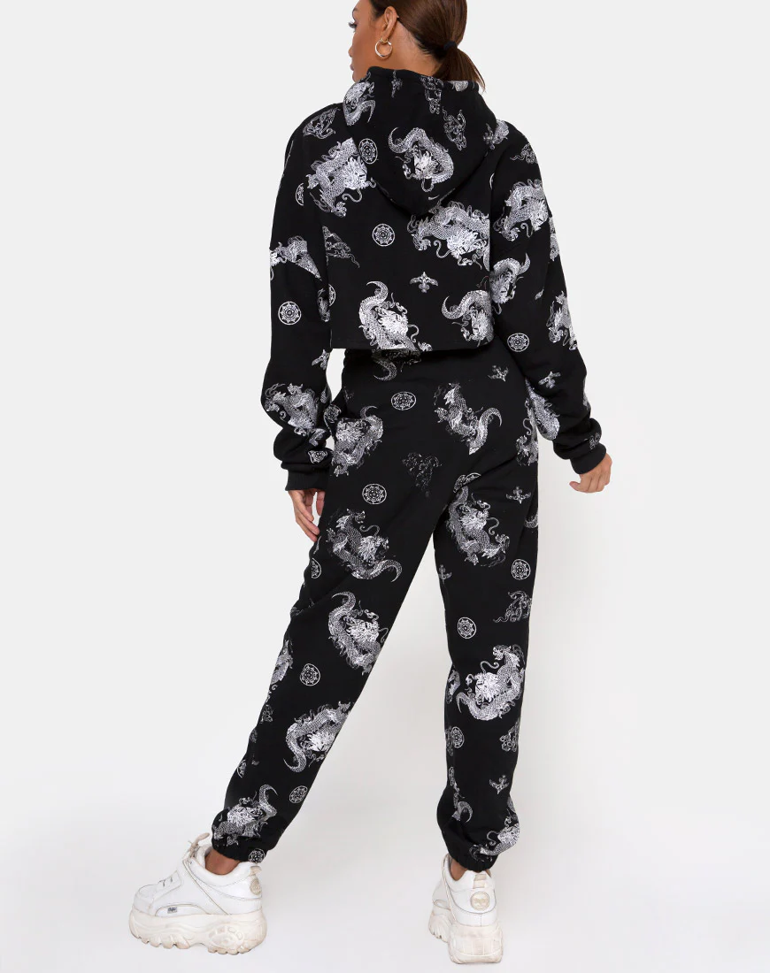 Roky Cropped Hoody in Dragon Black - Image 4
