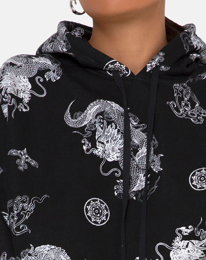 Roky Cropped Hoody in Dragon Black - Image 5