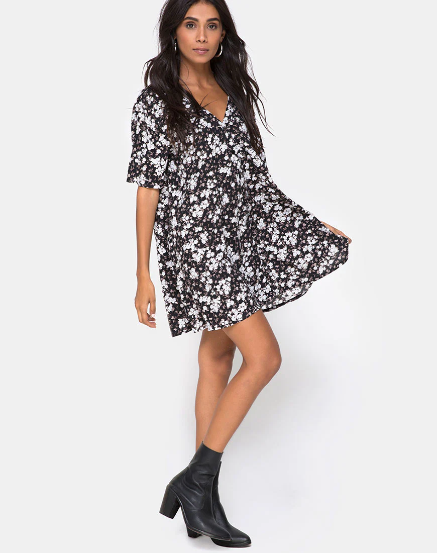 Crosena Swing Dress in Dark Wild Flower - Image 3