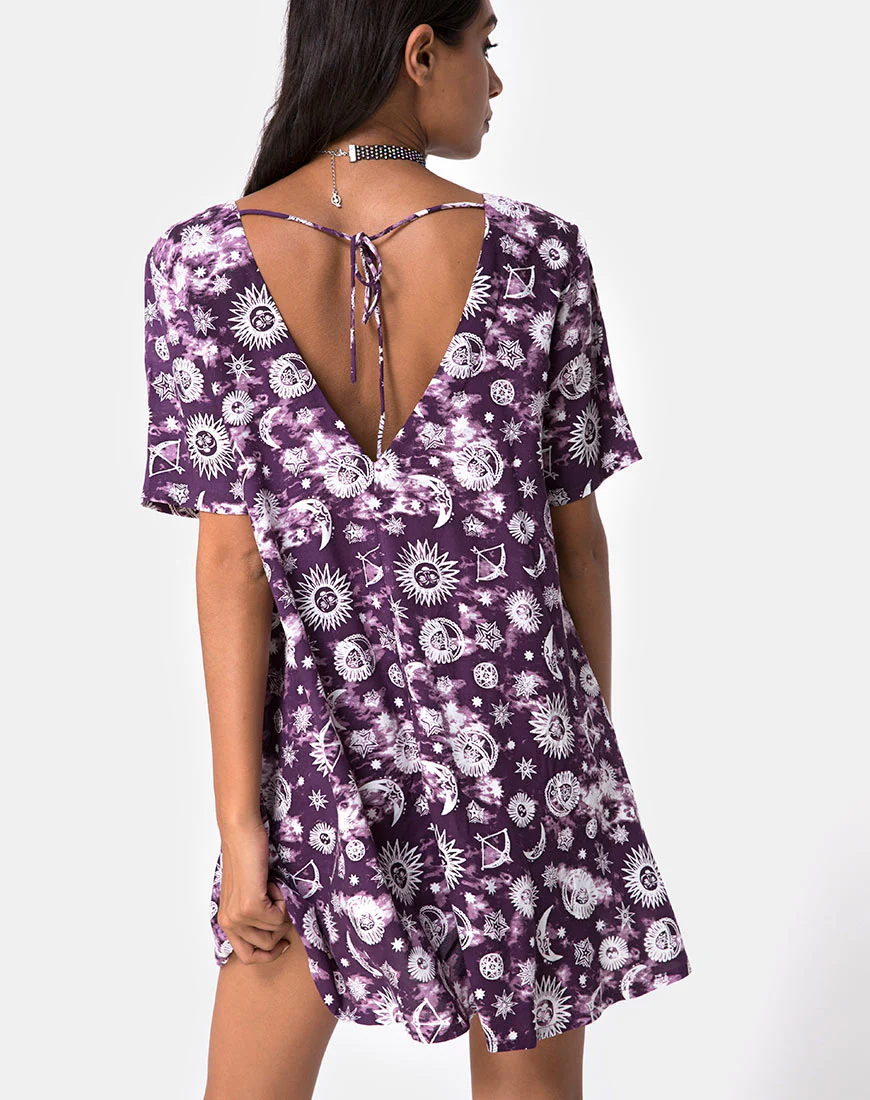 Crosena Swing Dress in Purple Zodiac - Image 2