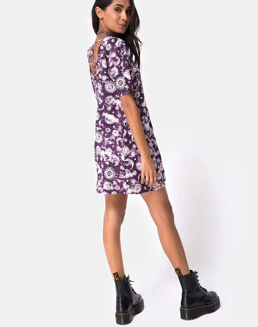 Crosena Swing Dress in Purple Zodiac - Image 4