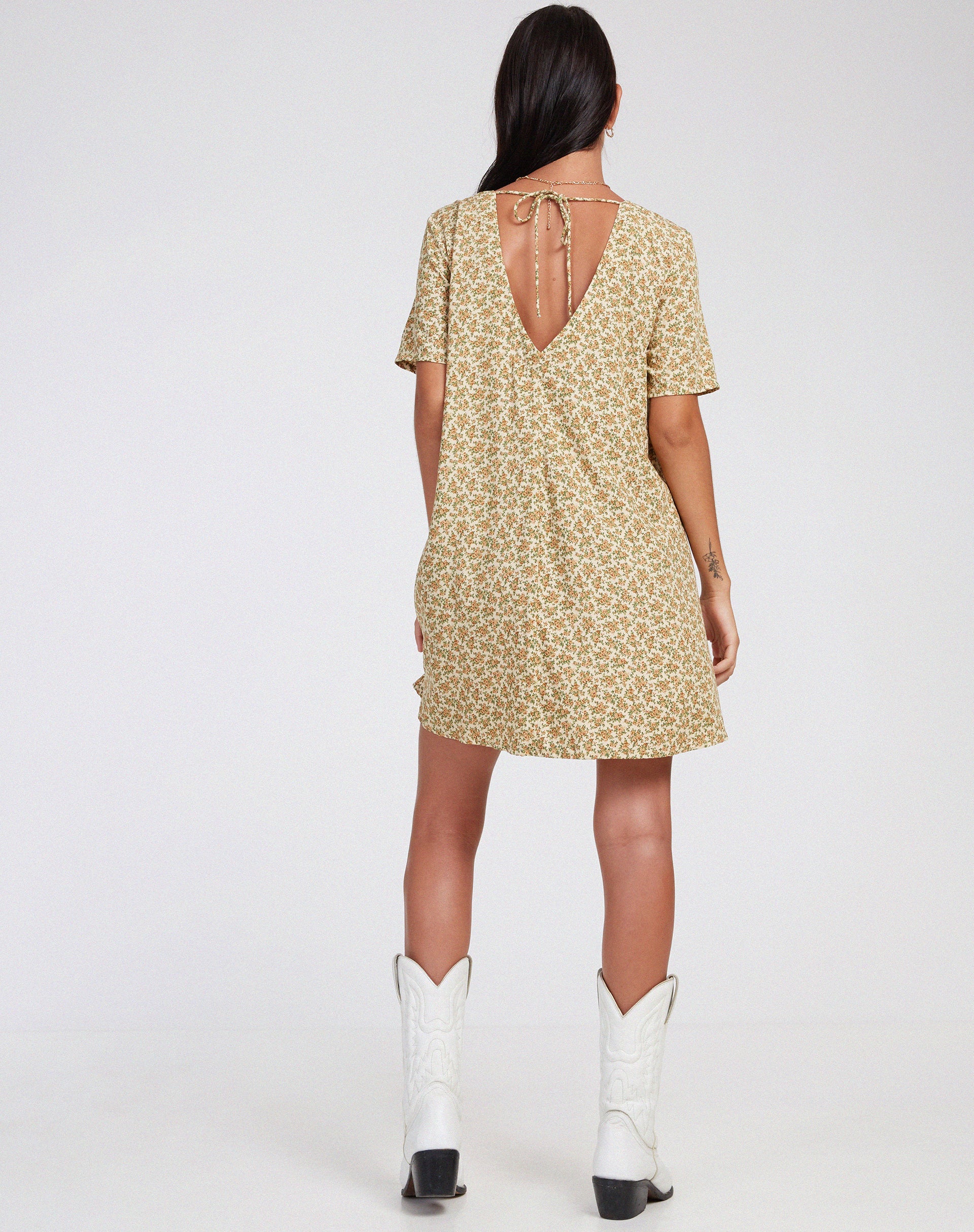 Crosena Mini Dress in Washed Ditsy - Image 5