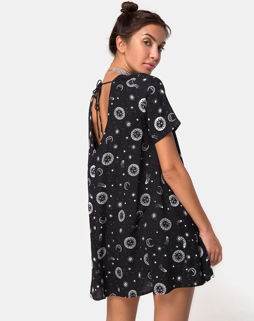 Crosena Swing Dress in Small Celestial Black  X Princess Polly - Image 3