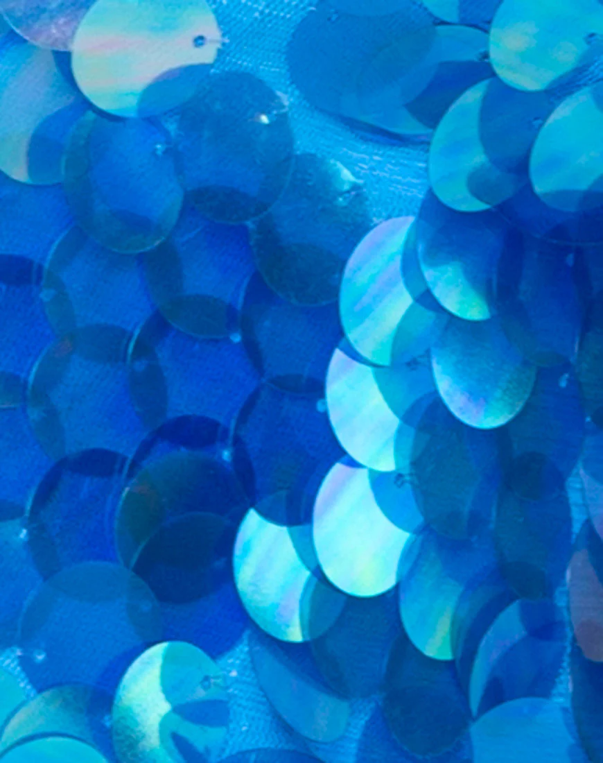 Crystal Short in Fishcale Disc Sequin Marine Blue - Image 5