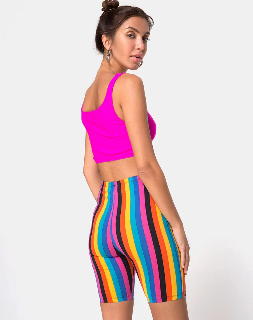 Cycle Short in New Vertical Mixed Stripe - Image 2