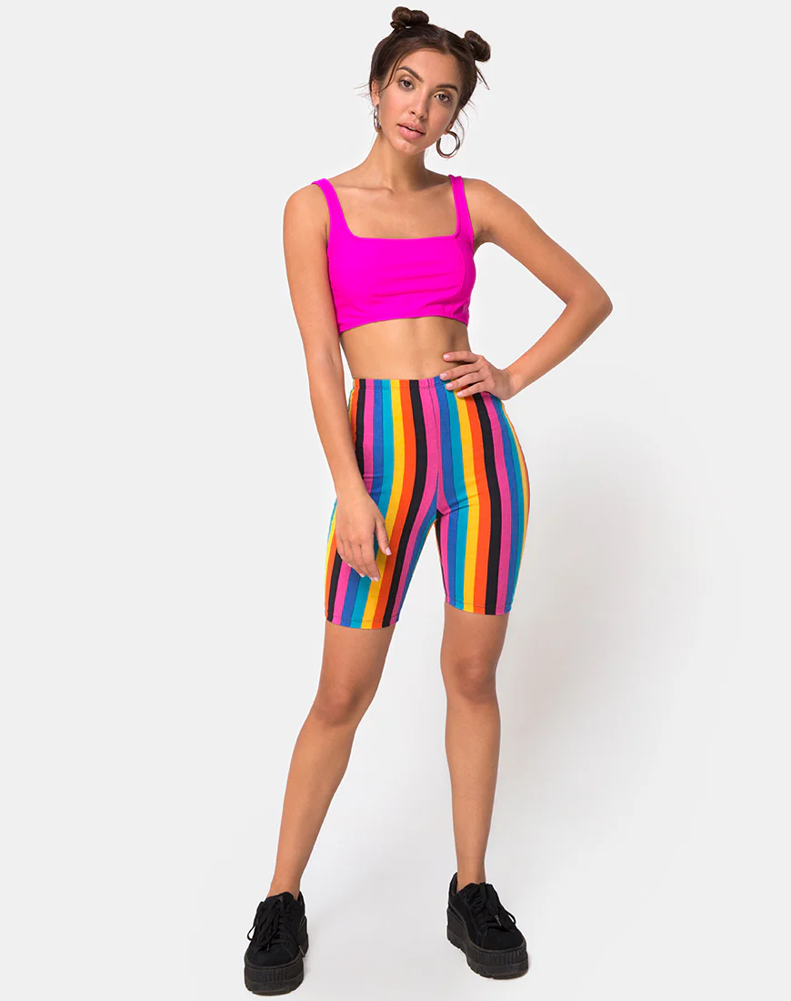 Cycle Short in New Vertical Mixed Stripe - Image 3