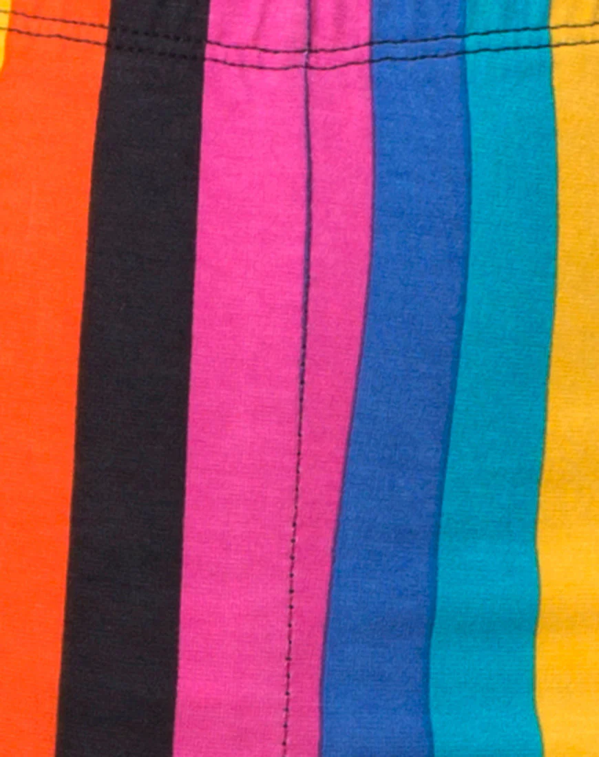 Cycle Short in New Vertical Mixed Stripe - Image 5