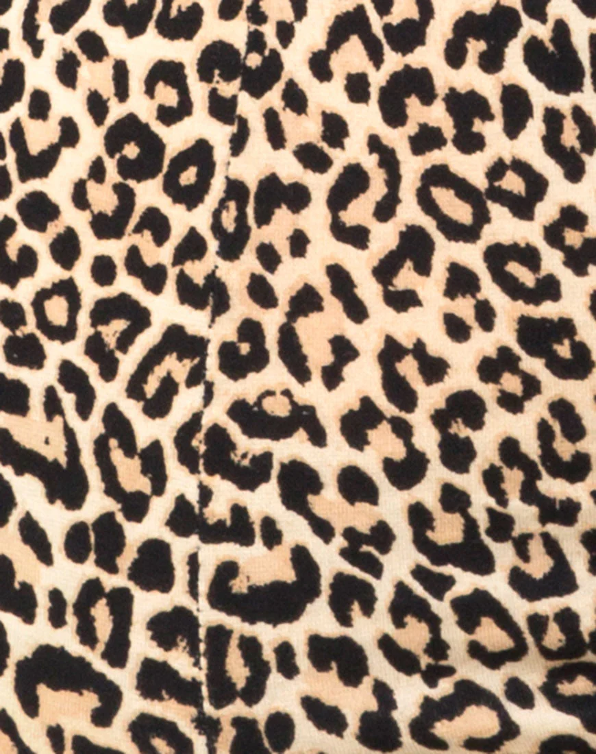 Cycle Short in Rar Leopard Brown - Image 5