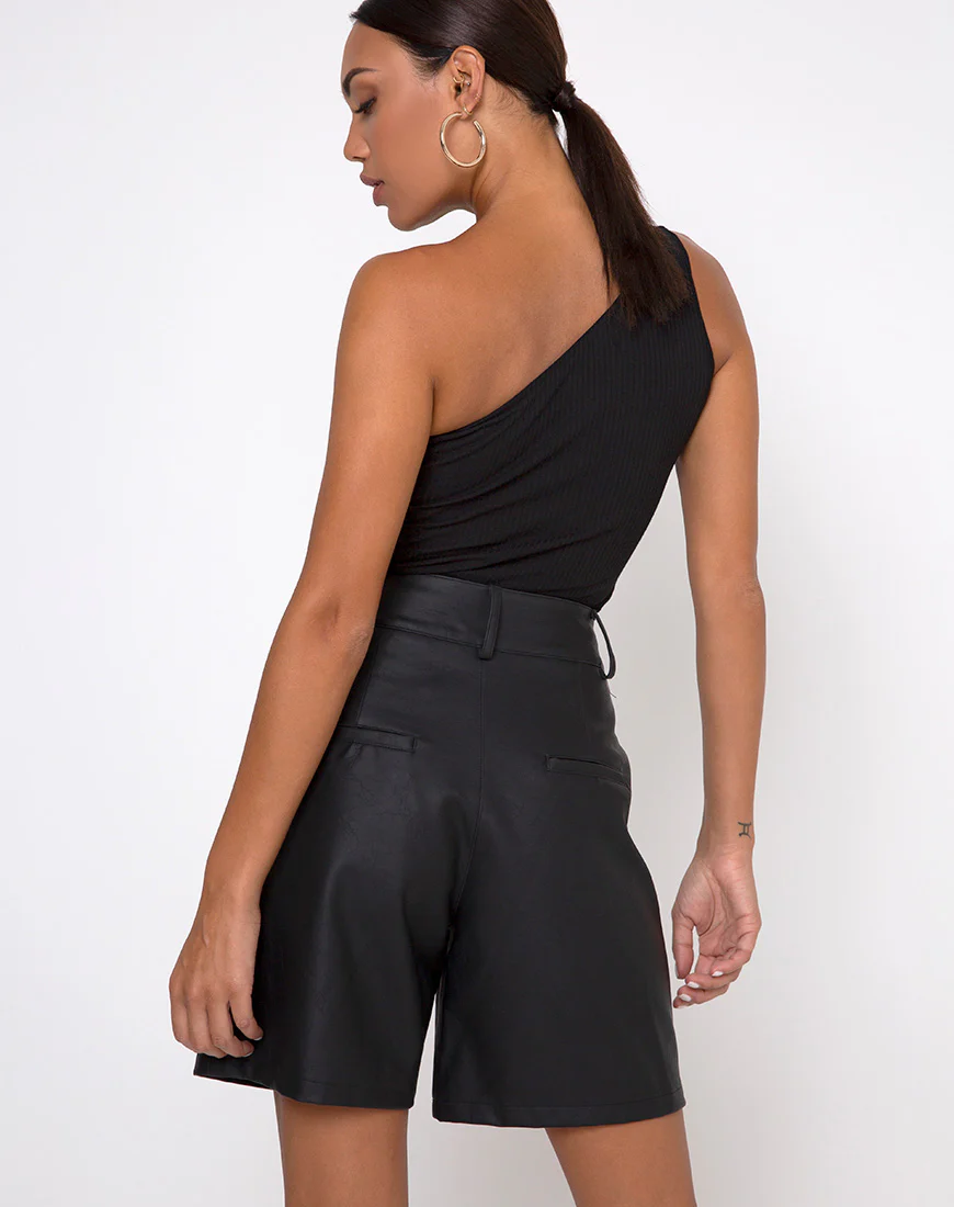 Dab Short in PU Matte Black - Image 6