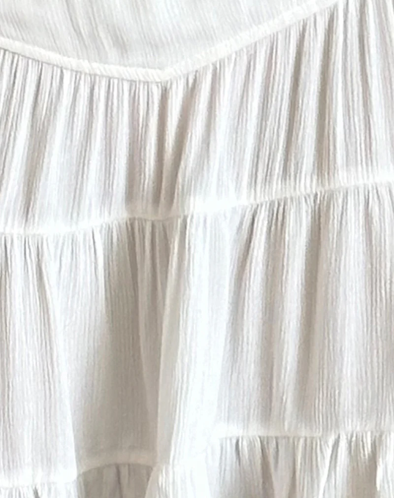 Dacita Mini Skirt in Crinkle Ivory - Image 6