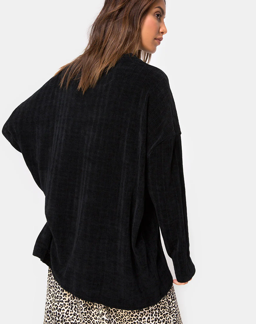 Dad Jumper in Chenille Black - Image 2