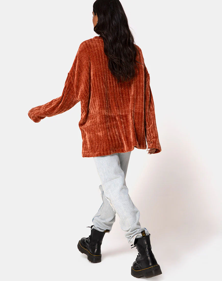 Dad Jumper in Chenille Rust - Image 4