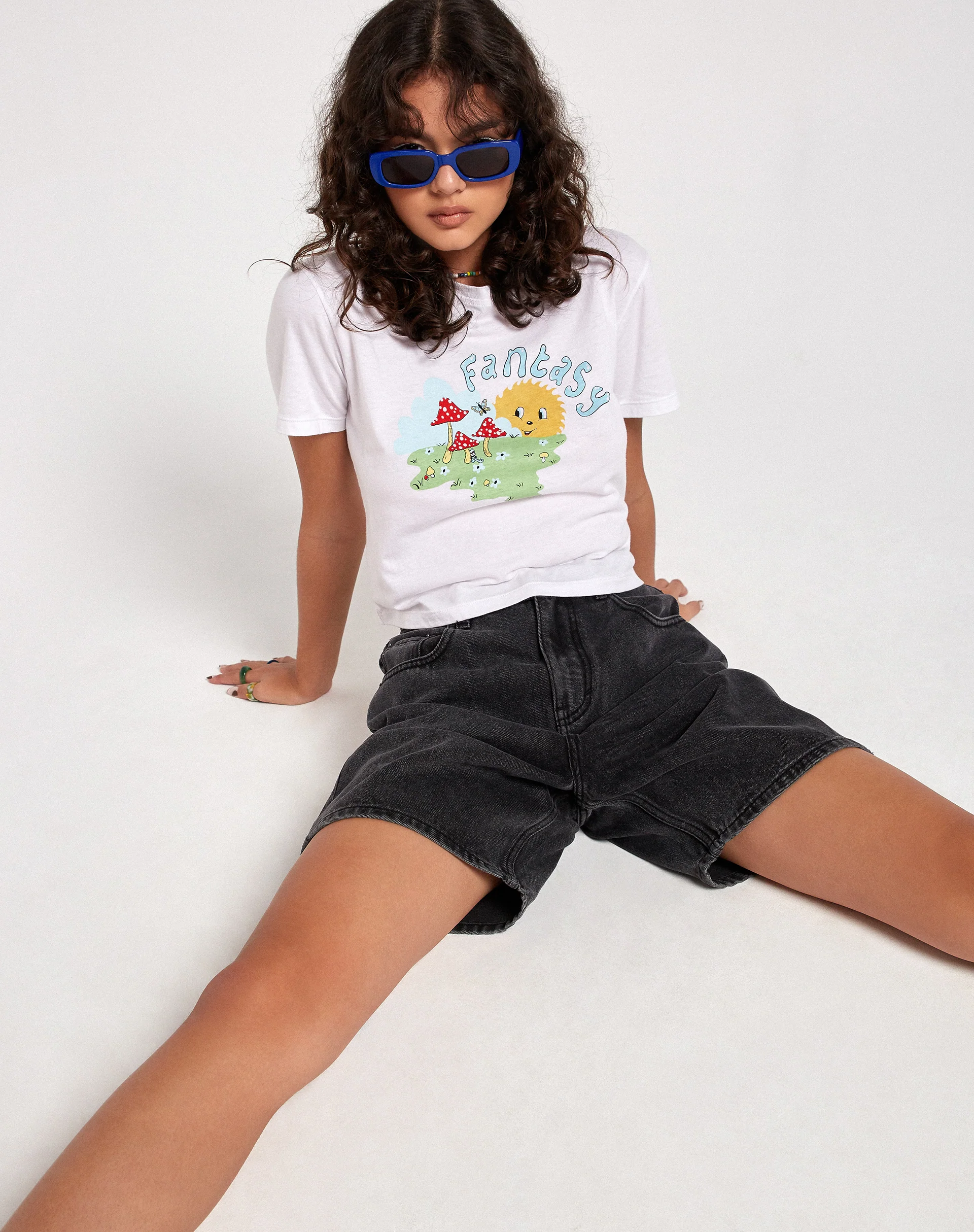 Dad Denim Shorts in Black Wash - Image 3