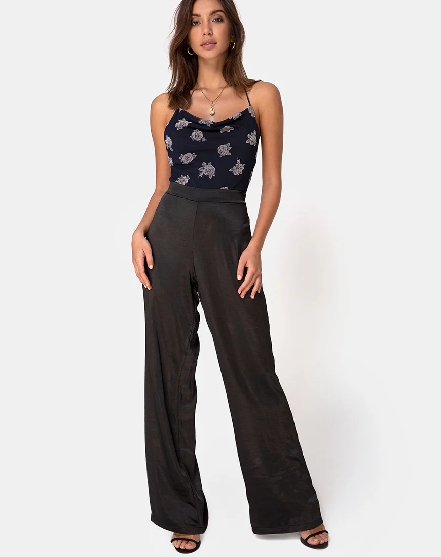 Dais Bodice in Black Flock Rose - Image 3