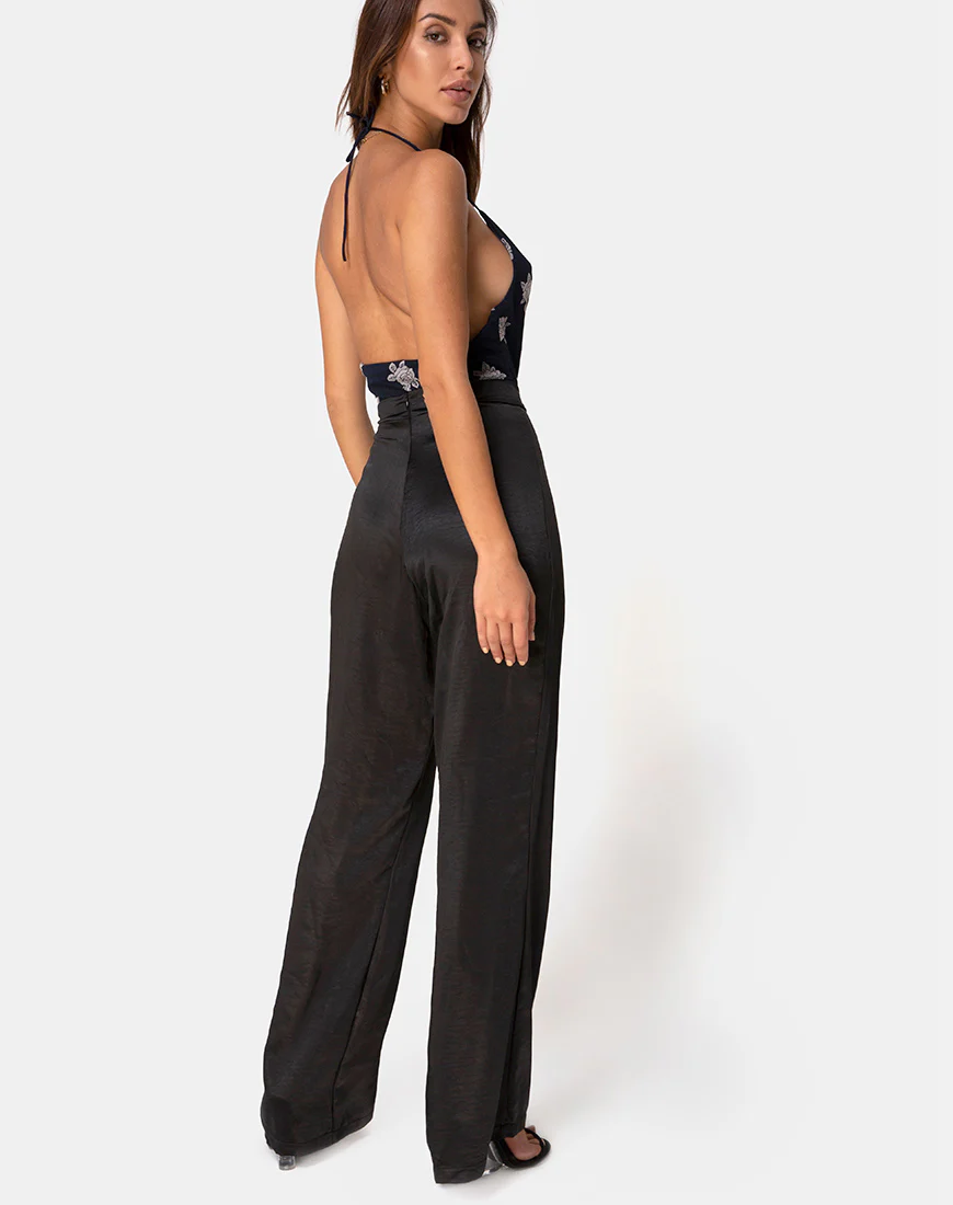 Dais Bodice in Black Flock Rose - Image 4