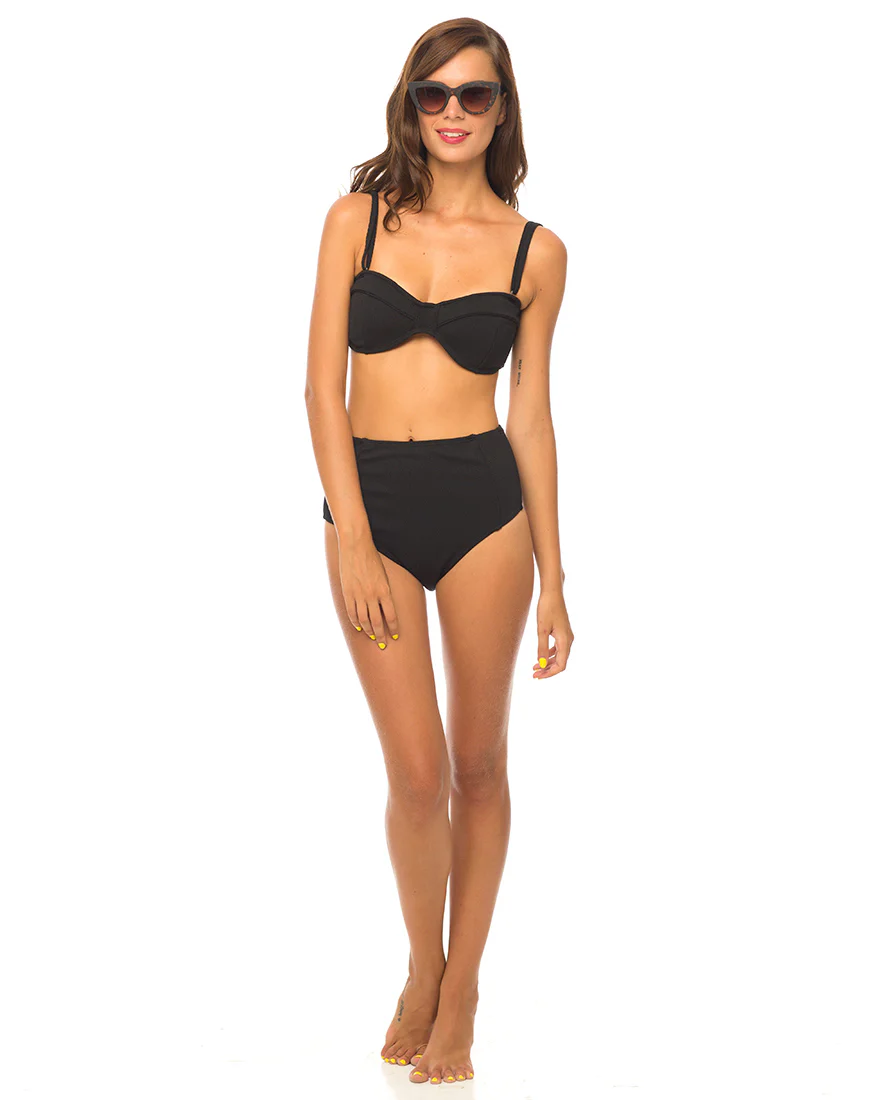 Daisy Bikini Top in Black - Image 3