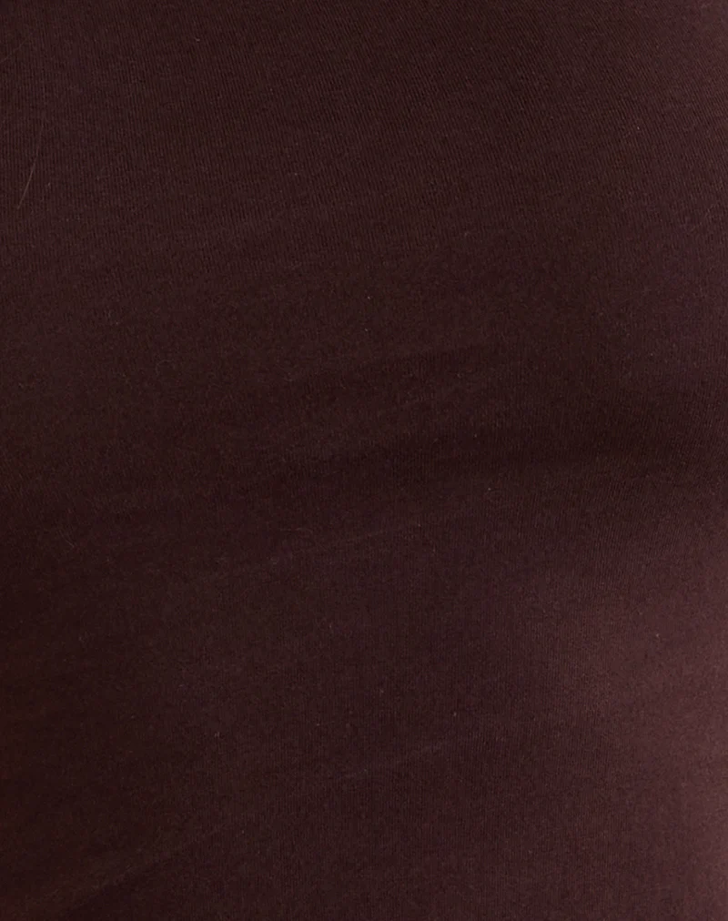 Dalene Asymmetric Long Sleeve Top in Bitter Chocolate - Image 6