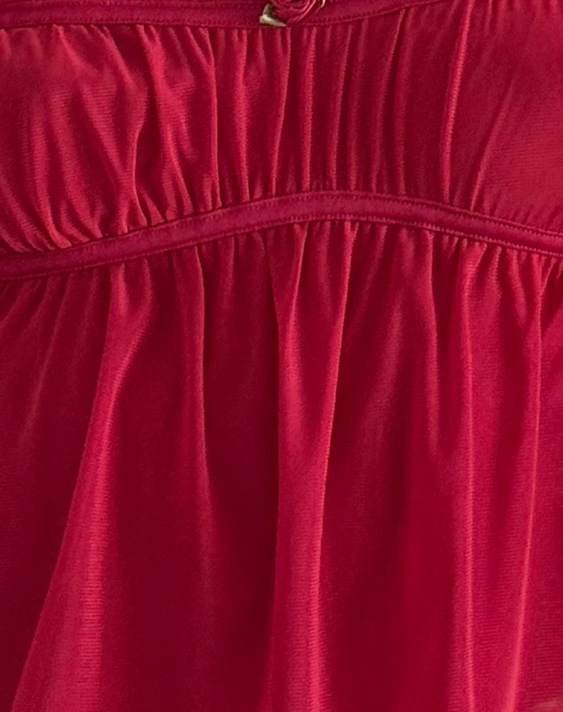 Damaris Cami Top in Red Cherry with Red Binding - Image 6
